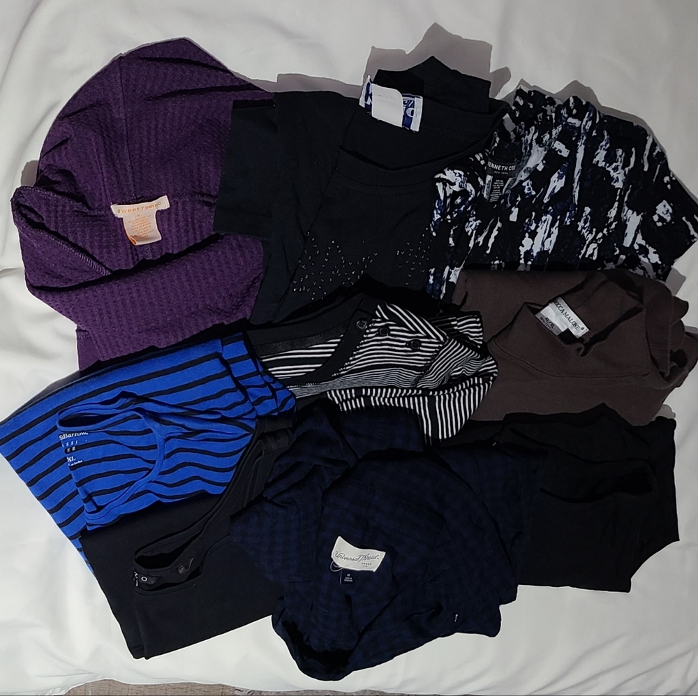 Bundle of Women's Clothess - Purple, Black, Blue, Brown Size XL 9 items